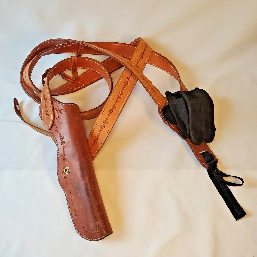 Large Frame Revolver Leather Vertical Shoulder Holster McKenzie‎ Saddlery -READ